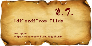 Mészáros Tilda névjegykártya